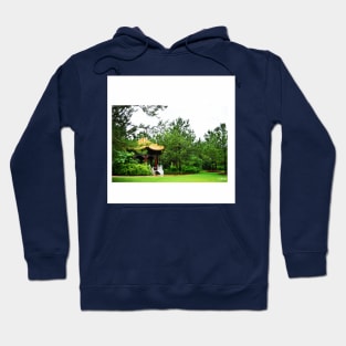 pagoda kiosk garden in landscape photoshoot art Hoodie